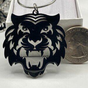 Stainless Steel Tiger Pendant Necklace Laser Cut Pendant + Choice of Chain